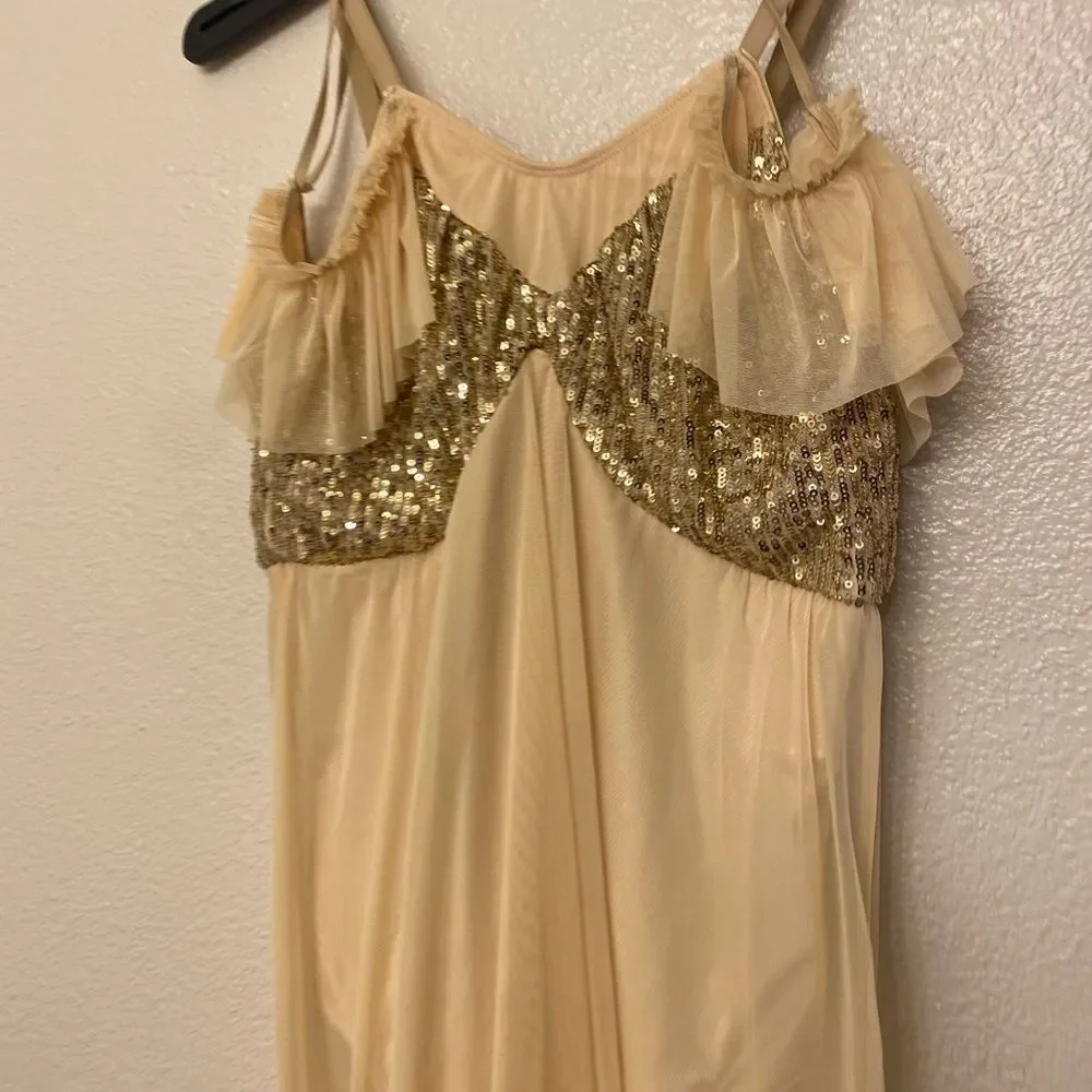 Revolution Dance solo costume dress SERENADE RC23870 champagne MA-Medium adult